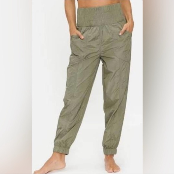 Free People Way Home Pants XS Olive Green High-Waisted Joggers - Picture 4 of 11